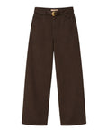 Pantaloni Barrel in Bull di Cotone con Cintura