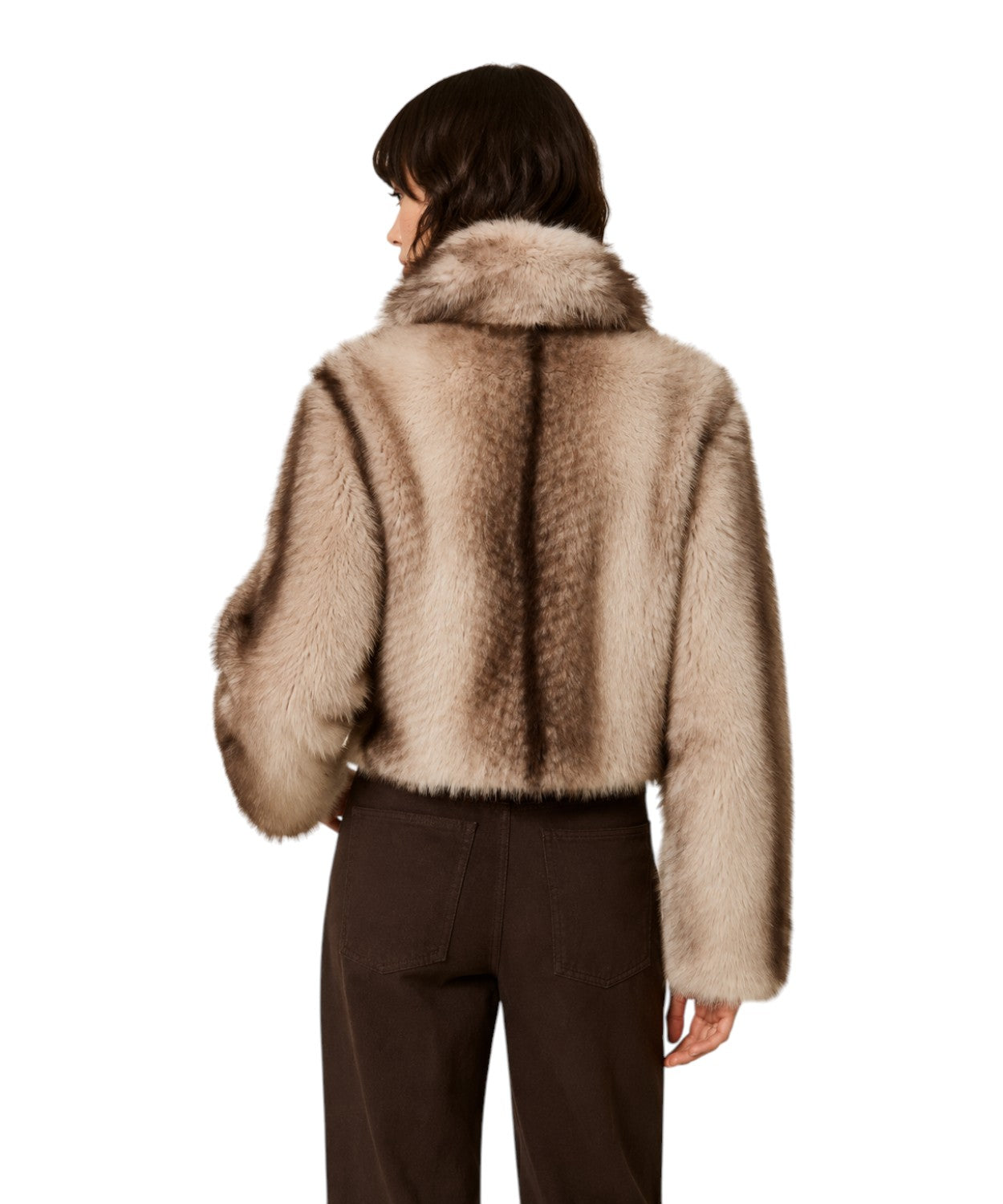 Giacca Donna in Faux Fur con Stampa Sfumata