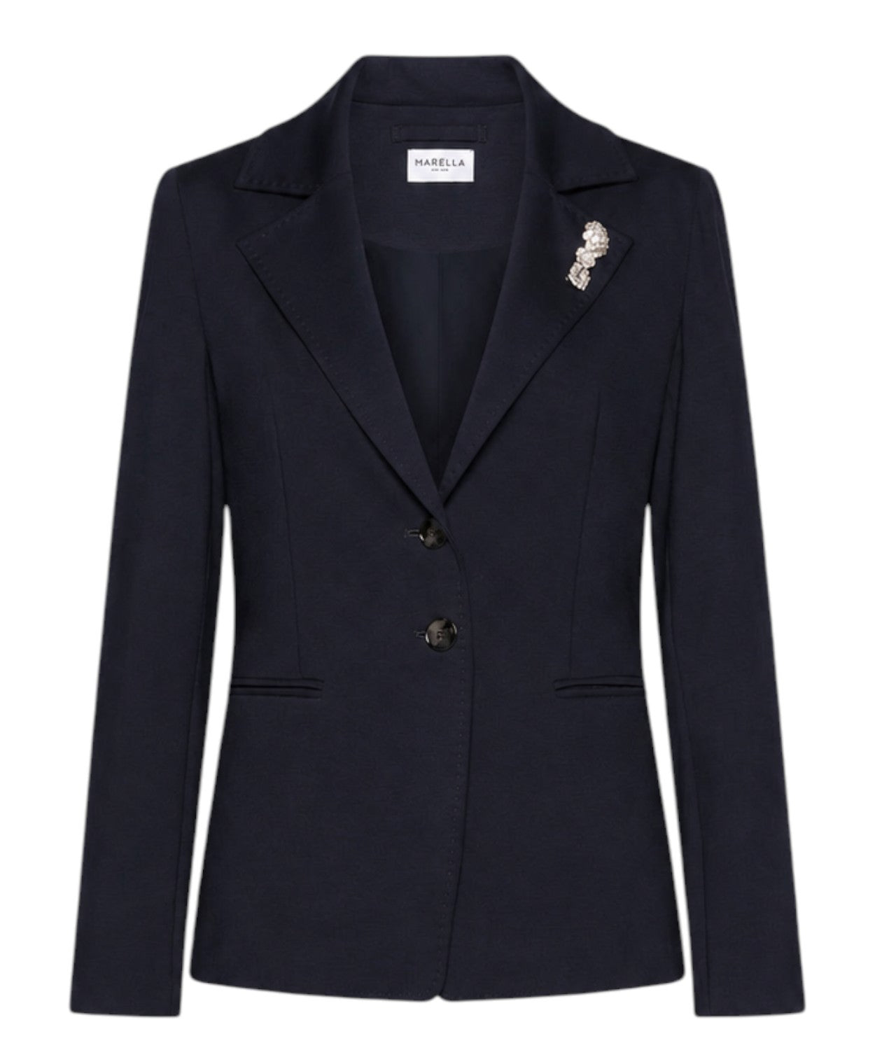 Blazer Marella GOMMOSO in Jersey Stretch con Spilla