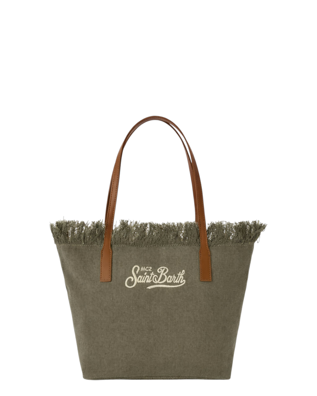 Sac City Medium Vert en Canvas avec Franges