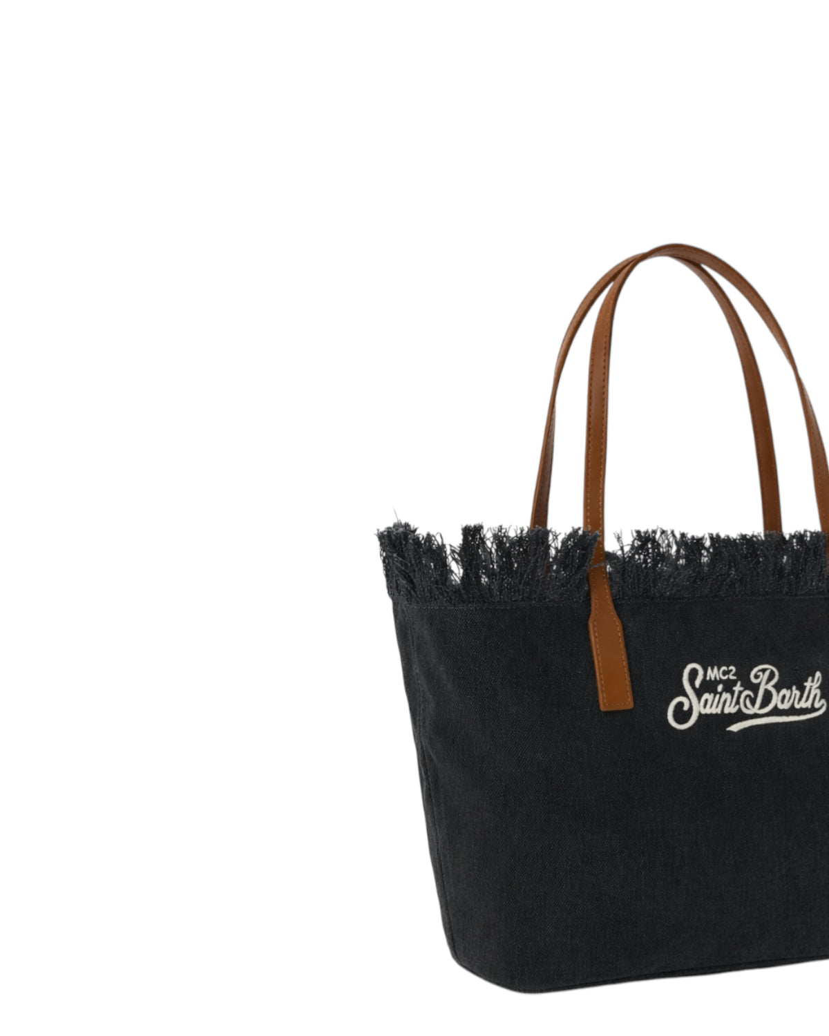 Borsa City Medium in Canvas con Frange