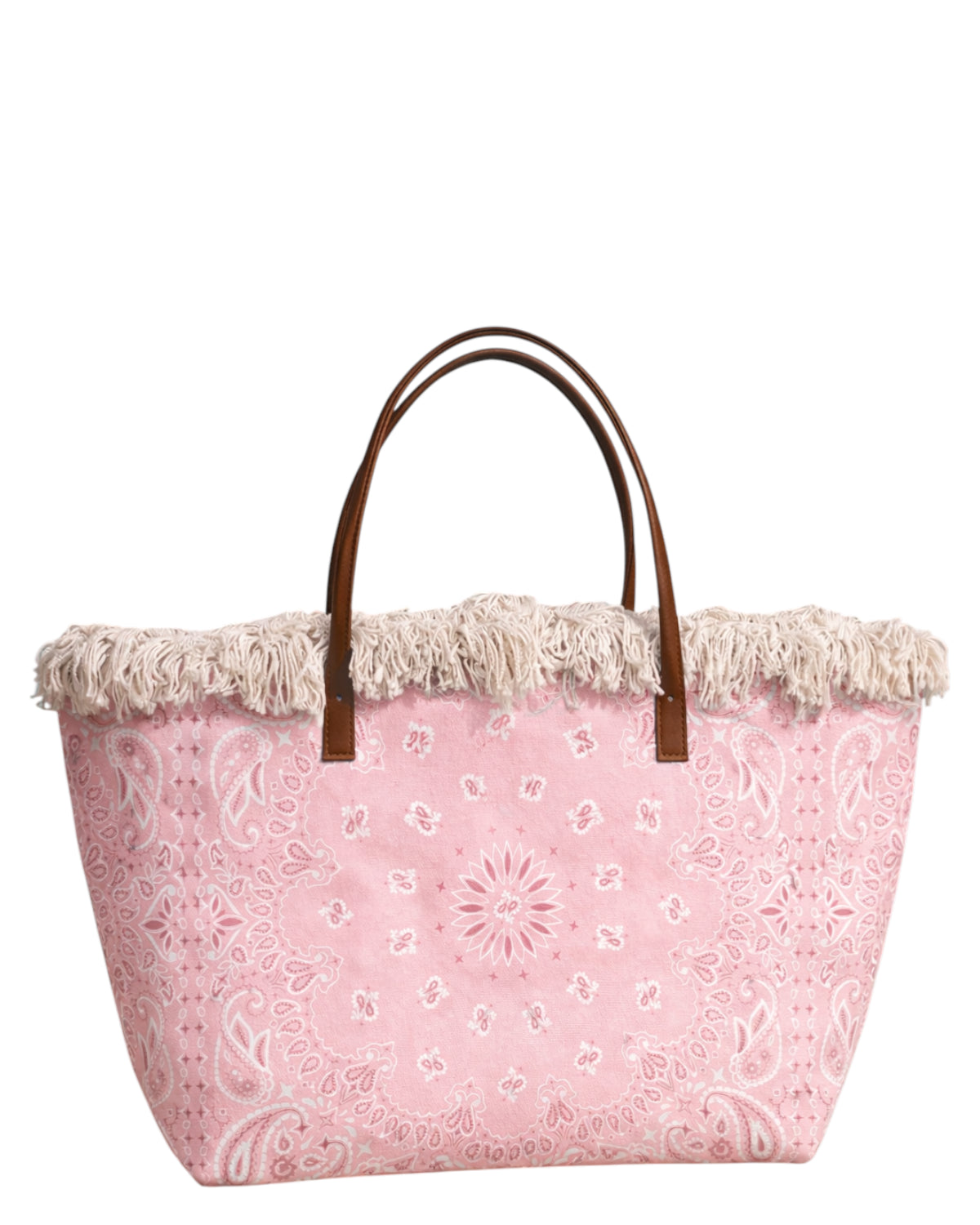 Borsa Shopper City in Canvas con Frange