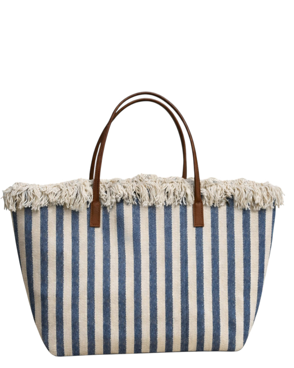 Shopper City MC2 Saint Barth en toile à rayures bleues
