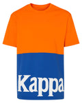 T-shirt Kappa Color Block Arancione e Blu con Maxi Logo-T-shirt-Kappa-Vittorio Citro Boutique