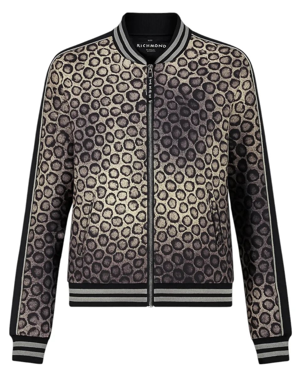 Felpa Richmond Sport con Stampa Animalier e Zip Frontale-John Richmond-Felpe-Vittorio Citro Boutique