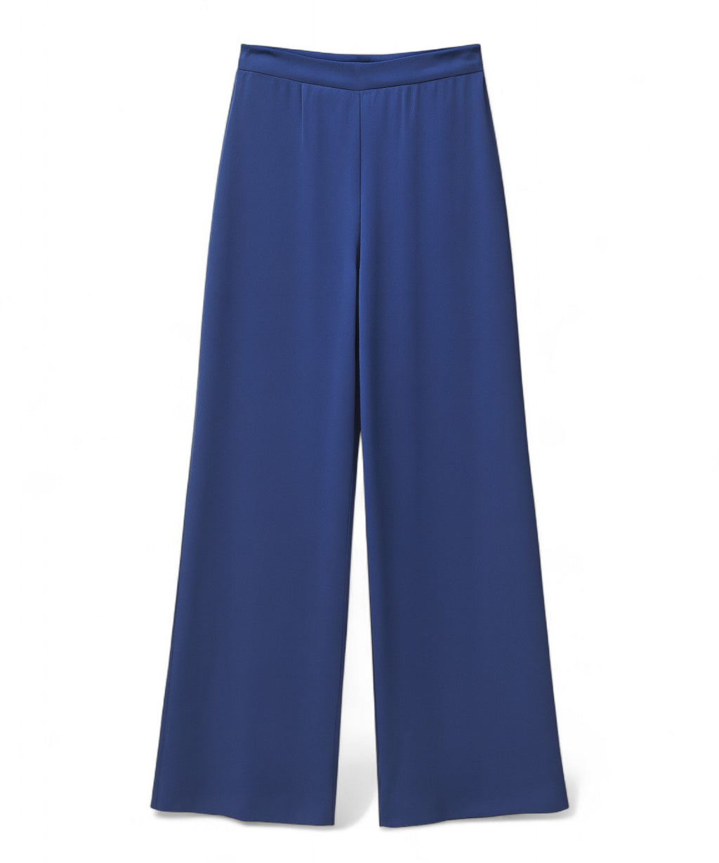 Pantalons en satin à jambes larges