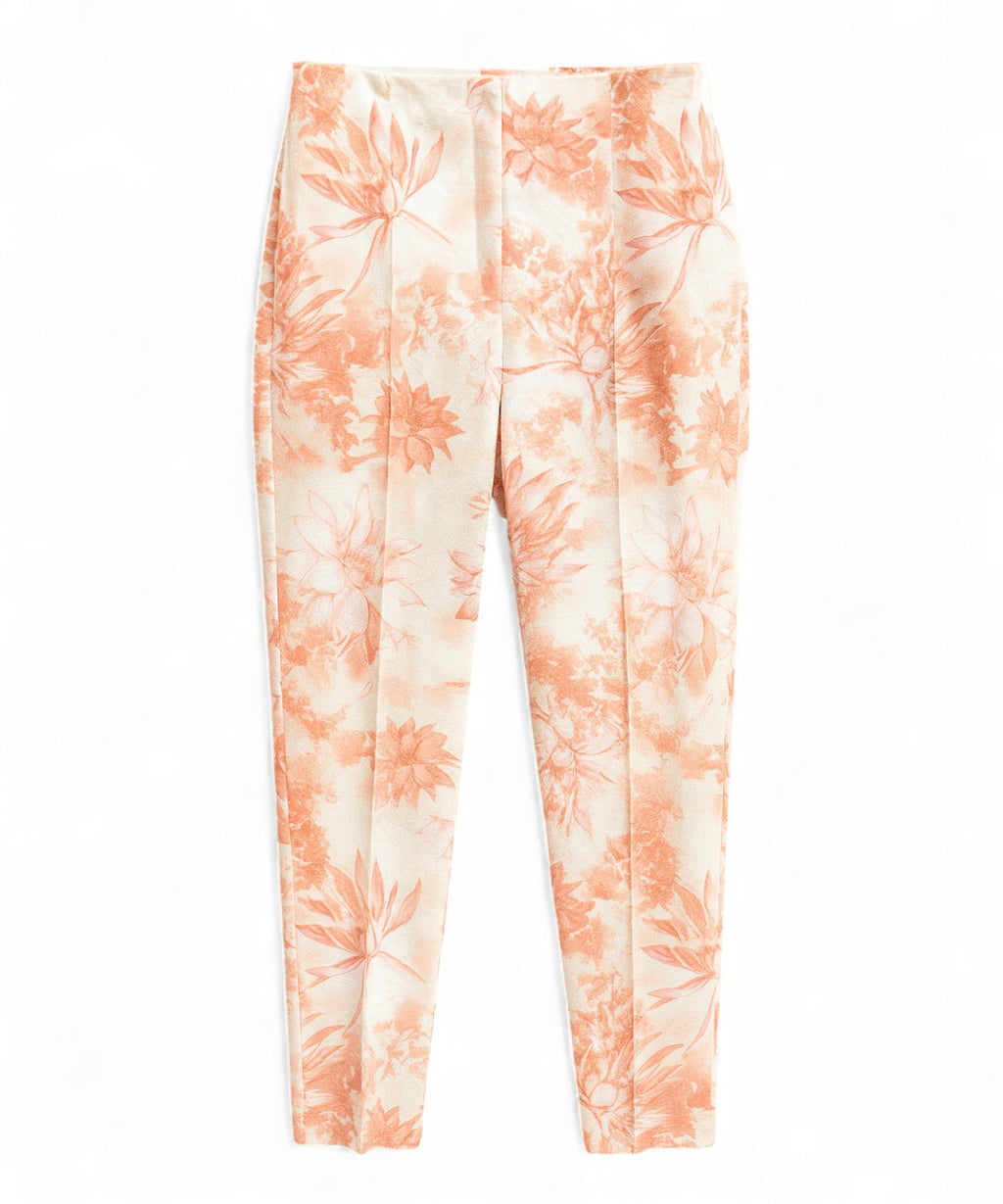 Pantalons en lin à imprimé floral