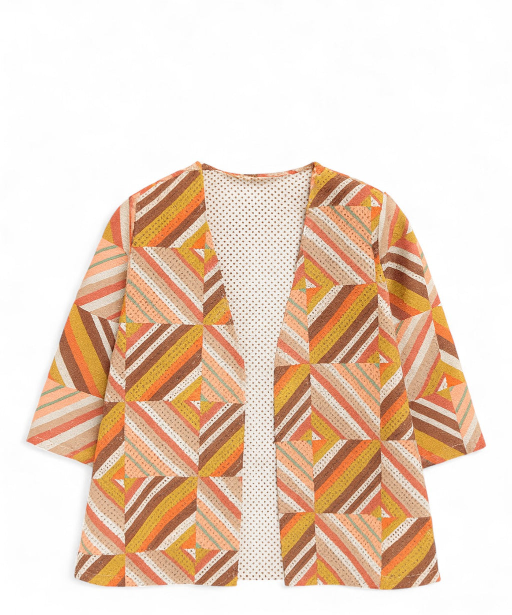 Veste ajourée à motif géométrique