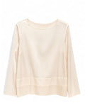 Blusa in Satin a Maniche Lunghe