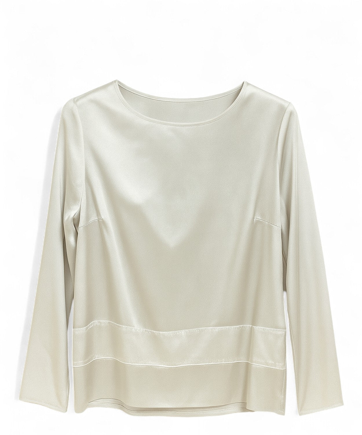 Blusa in Satin a Maniche Lunghe