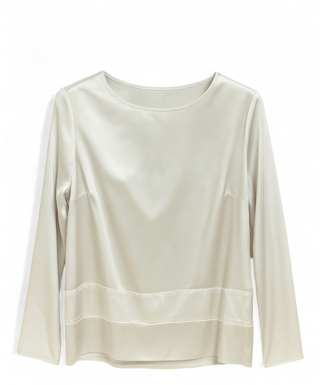 Blouse en satin à manches longues