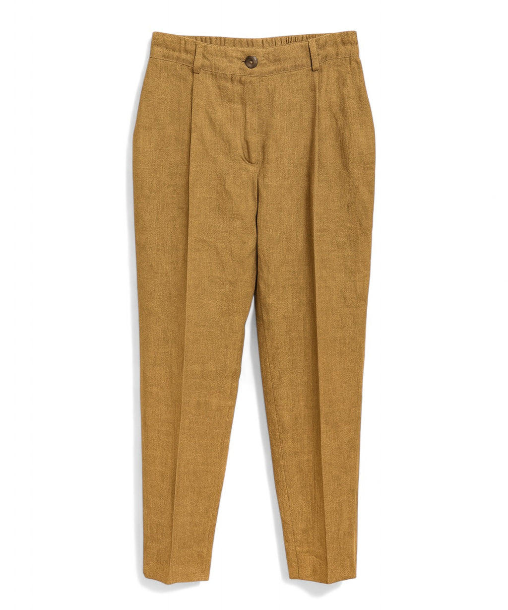 Pantalon en lin avec pli central