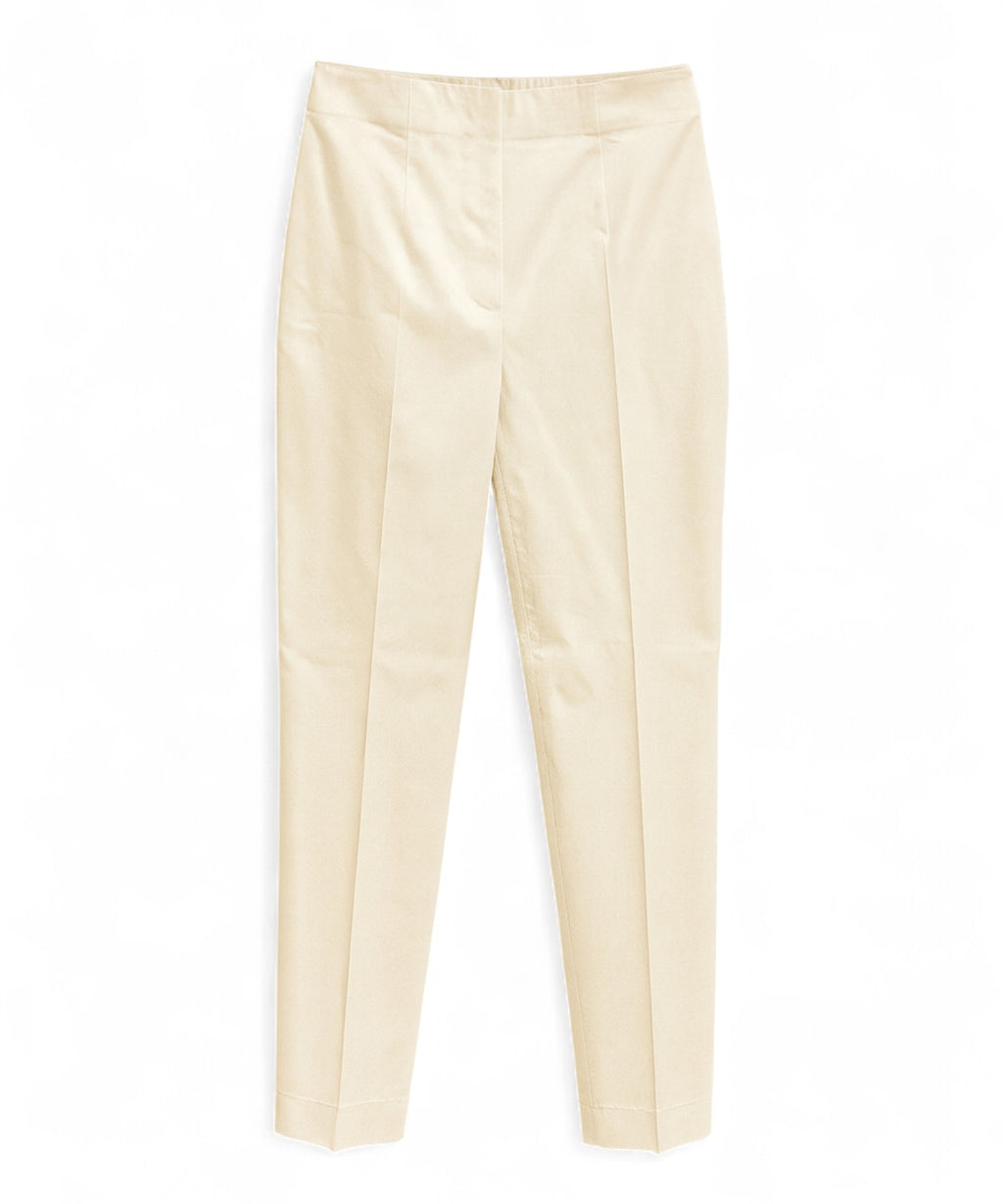 Pantalons en coton avec pli frontal