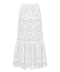 Jupe en coton sangallo avec volants pour un look estival