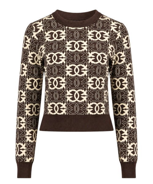 Maglia Cropped con Logo Love Birds di Pinko per Donna