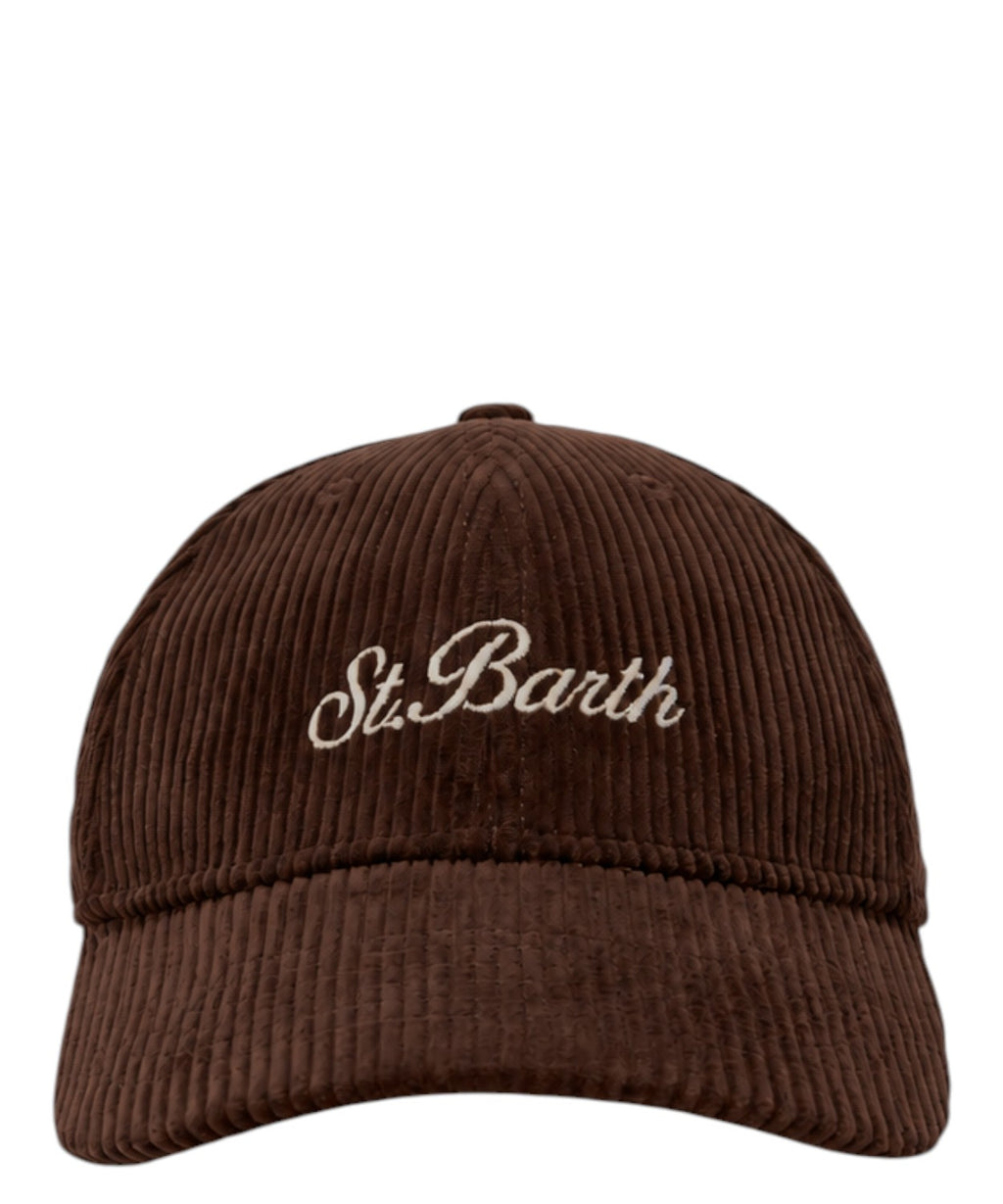 Cappello Baseball in Velluto a Coste con Logo Ricamato