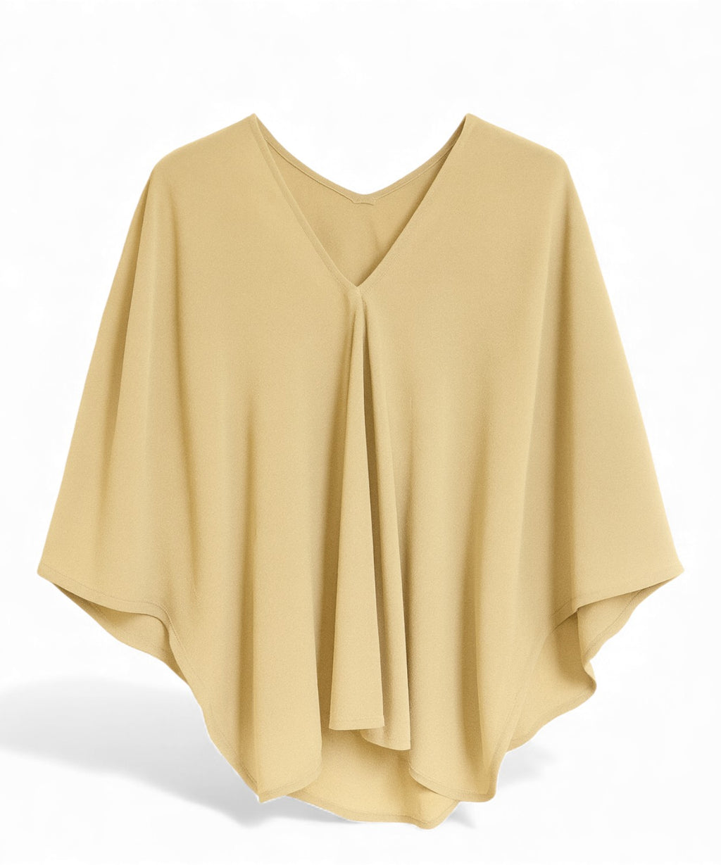 Blouse à col en V et coupe fluide
