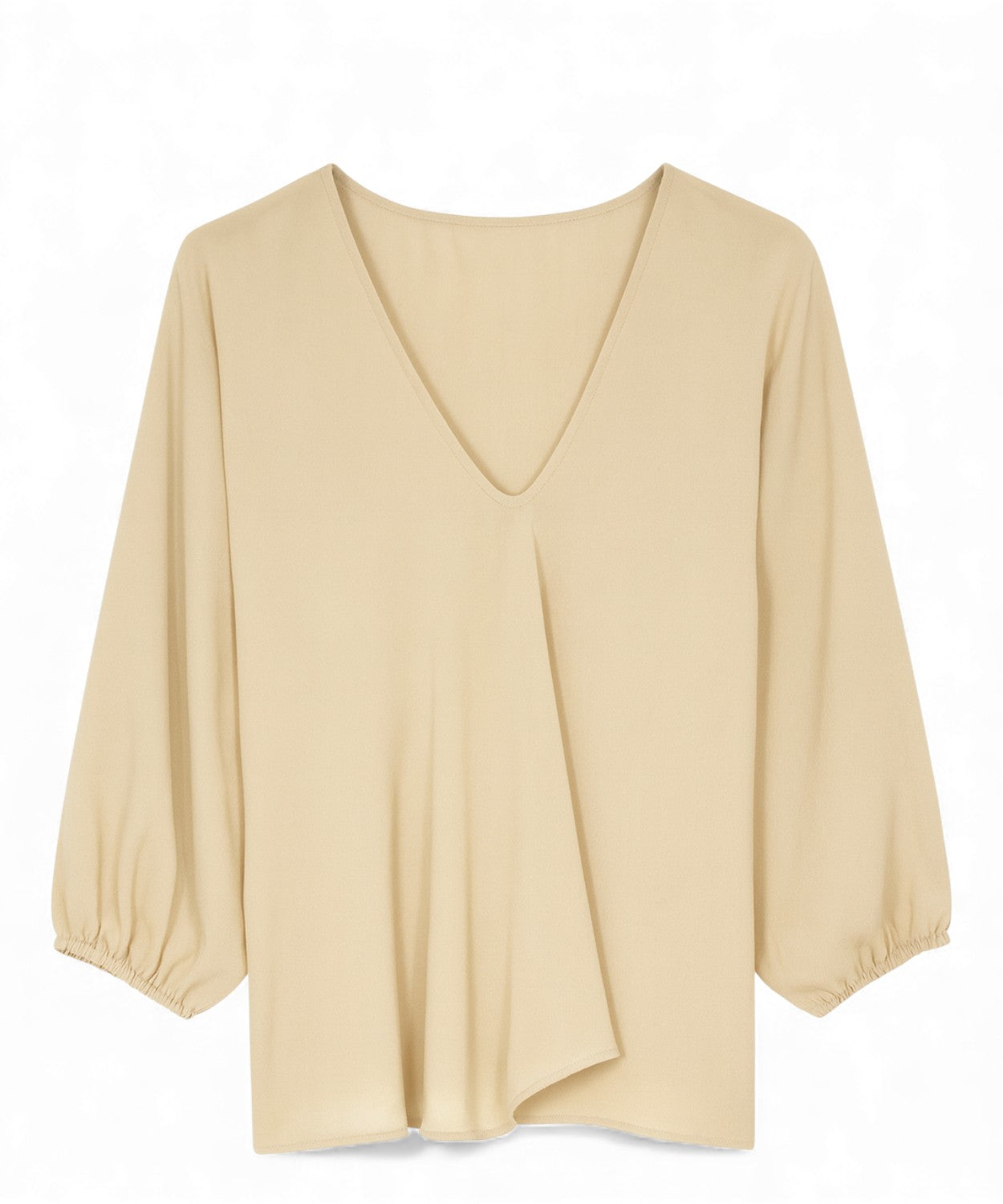 Blusa con Maniche Palloncino e Scollo a V