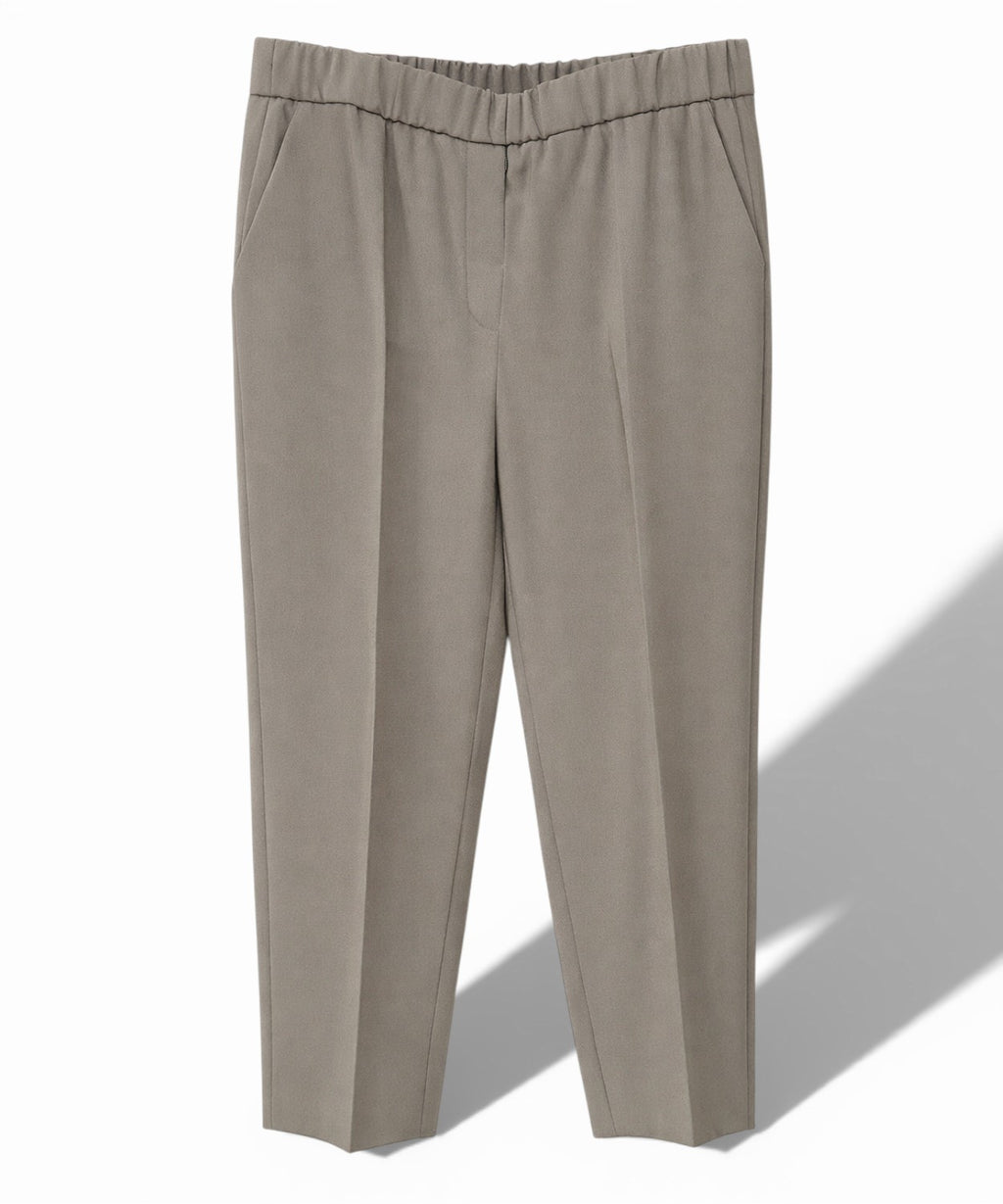 Pantalon avec élastique à la taille et pli central