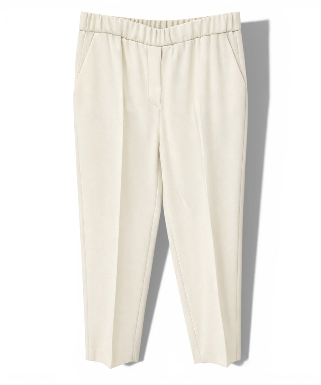 Pantalon femme taille élastique avec pli