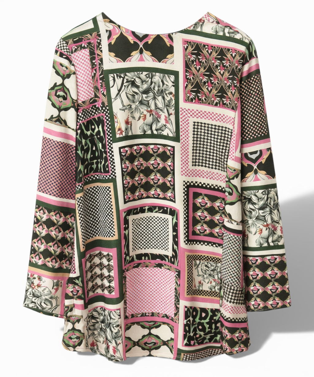 Blouse en crêpe à motif géométrique