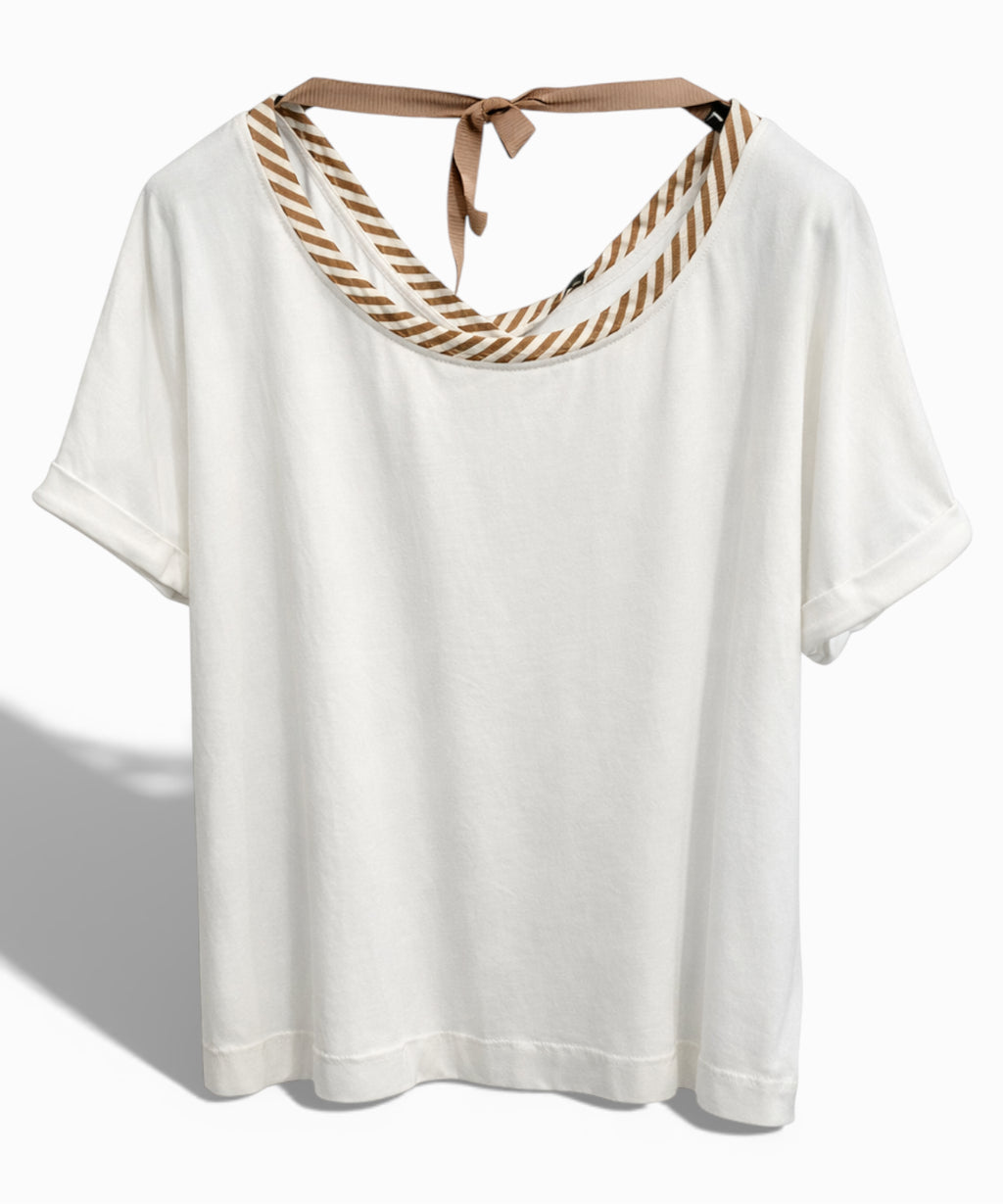 T-shirt Elena Mirò avec nœud décoratif