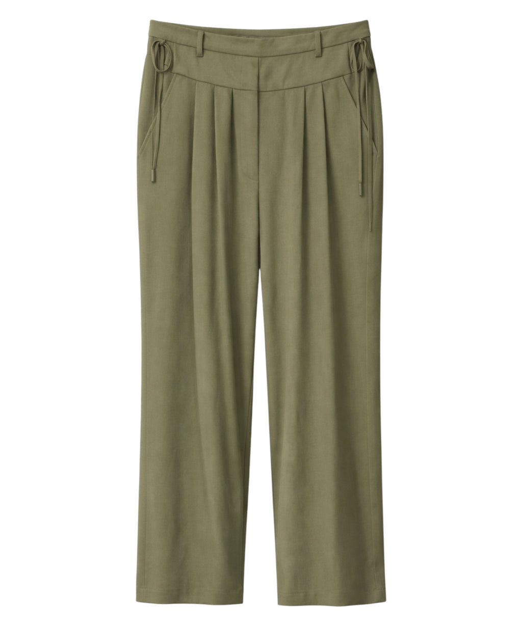 Pantalon avec Lanières Latérales et Pli Central