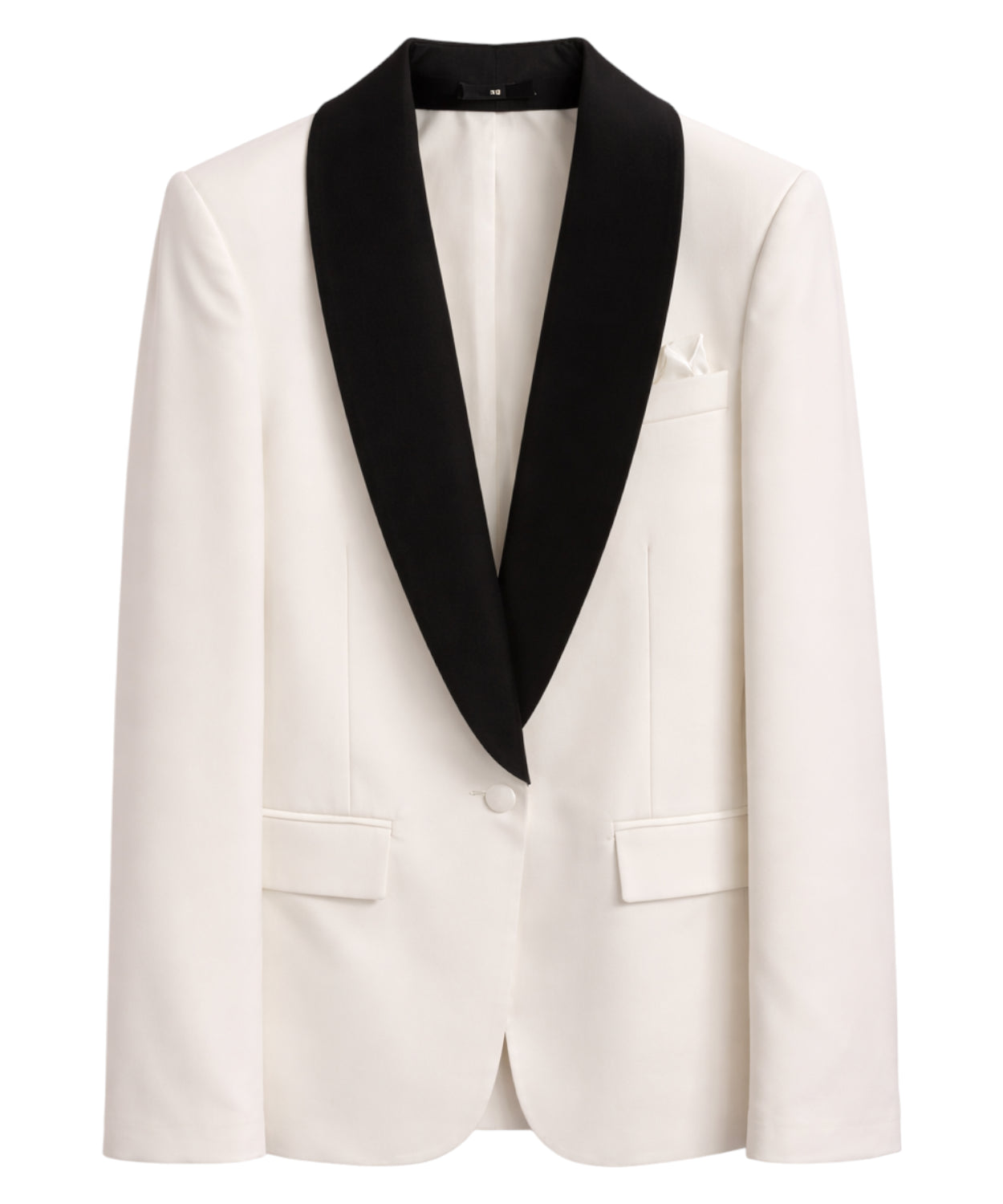 Blazer Smoking Bianco con Revers Neri Revise