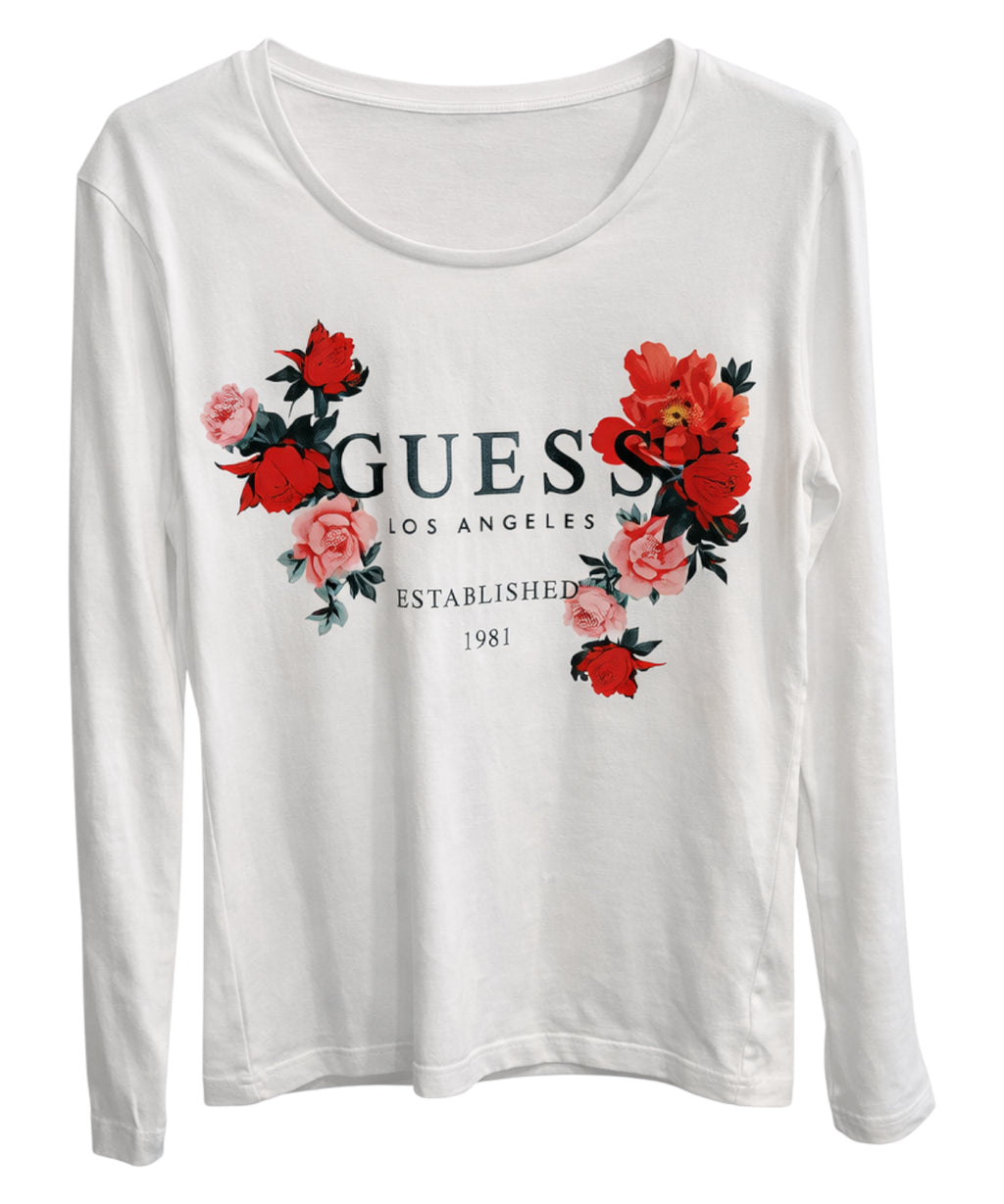 T-shirt Guess floral avec logo