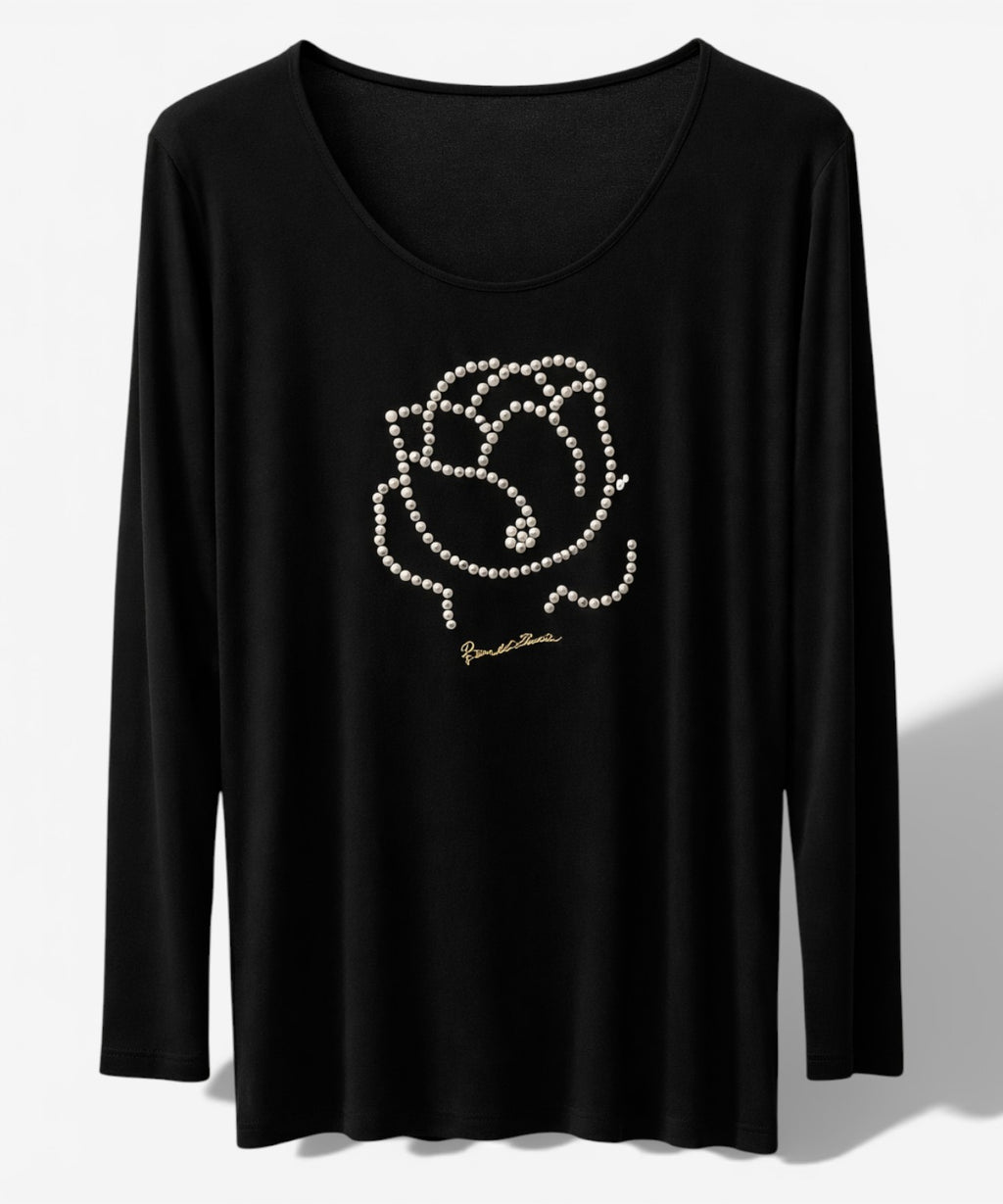 Pull noir Braccialini avec perles