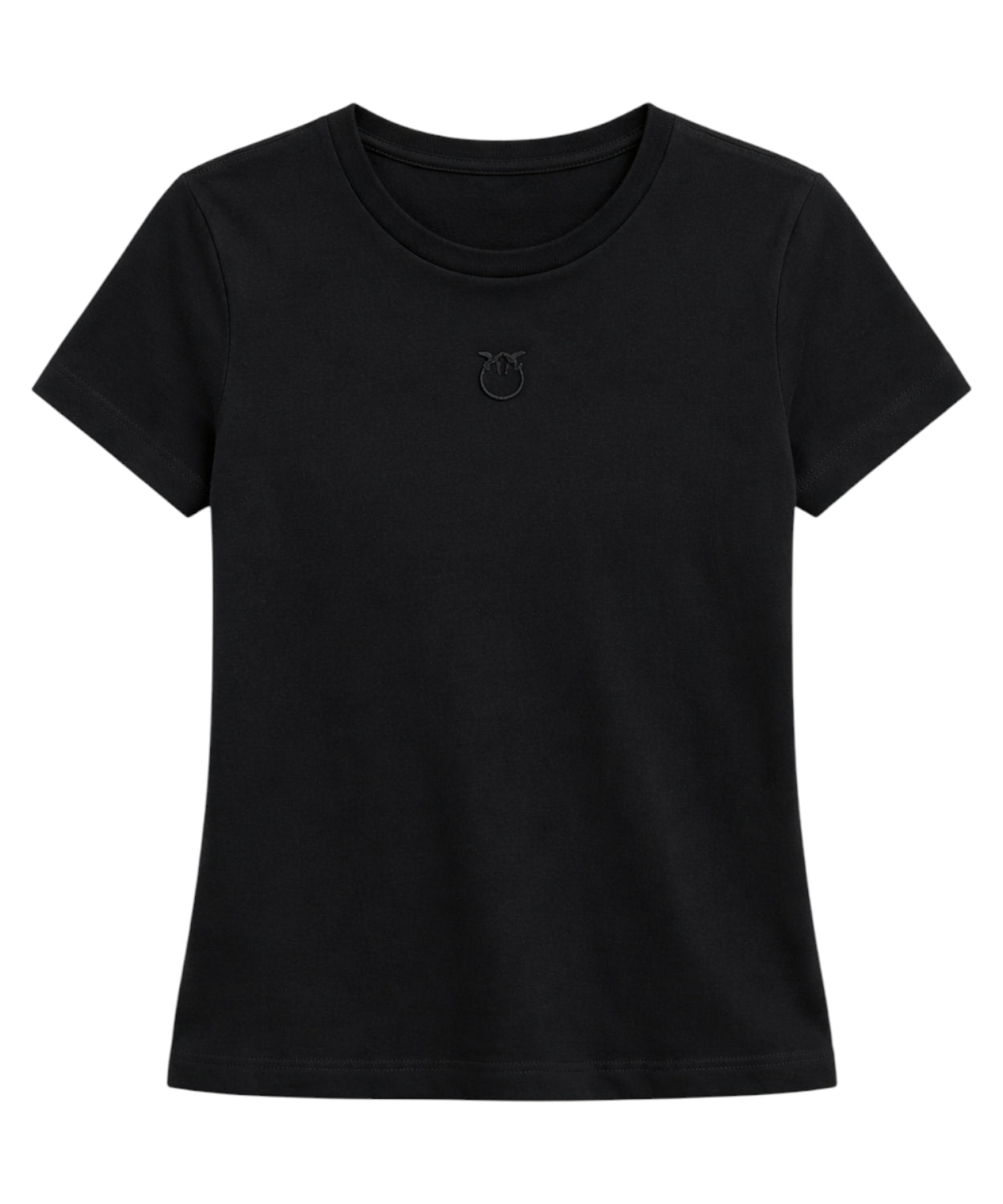 T-Shirt PINKO Bussolotto Cotone con Logo Ricamato