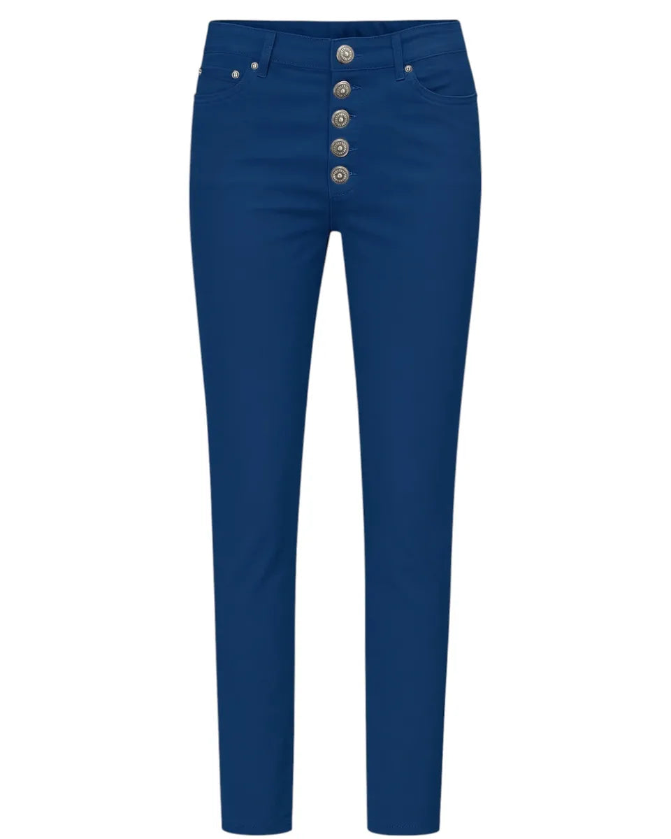 Pantalone Koons in cotone e seta con bottoni gioiello-Pantaloni-Dondup-Vittorio Citro Boutique