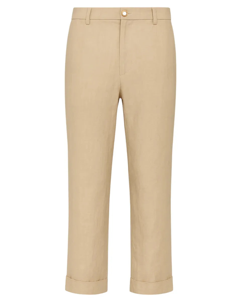 Pantalone chino Gloria Capri in lino e cotone-RE-HASH-Pantaloni-Vittorio Citro Boutique