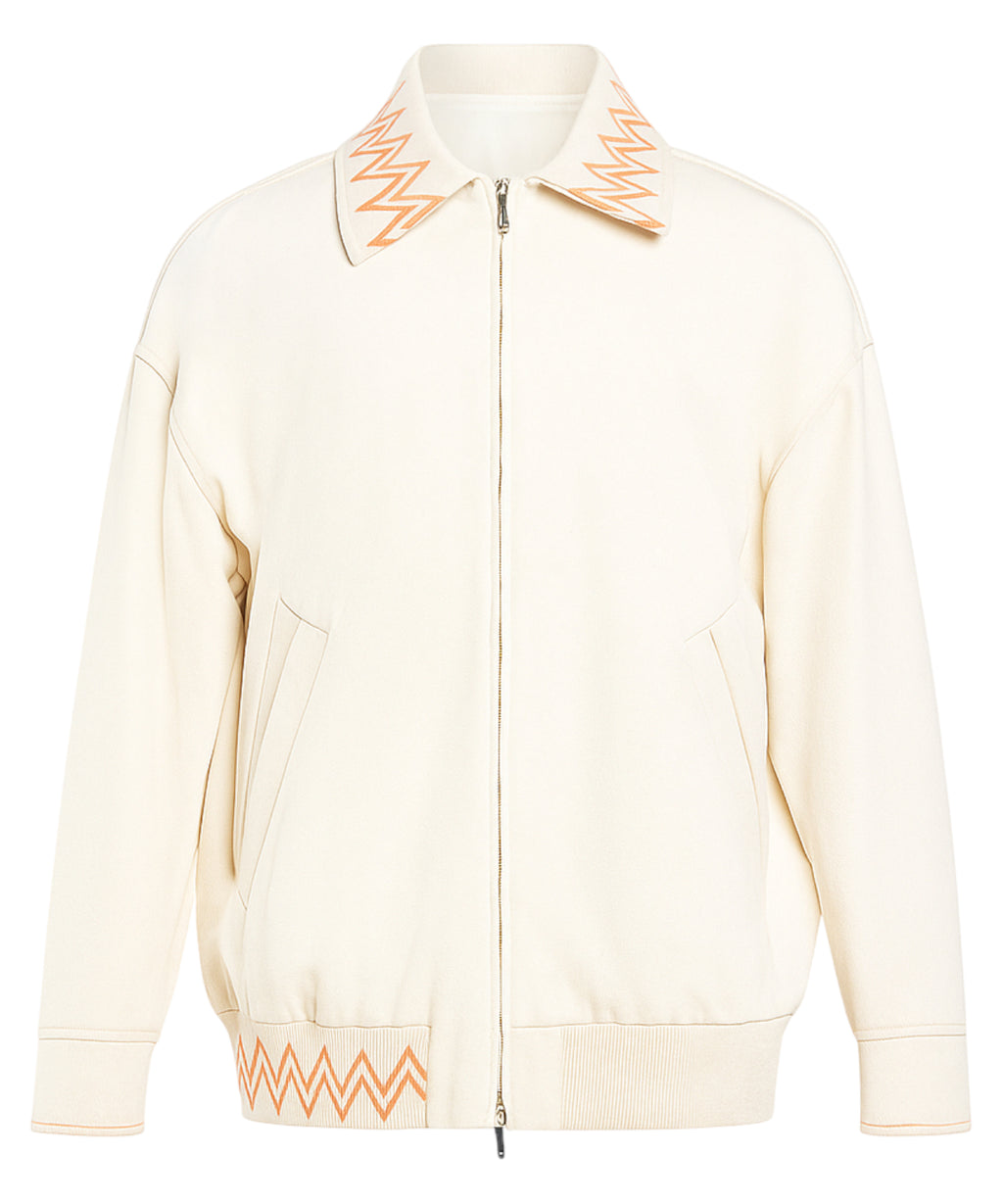 Blouson Emporio Armani en coton avec broderie zigzag