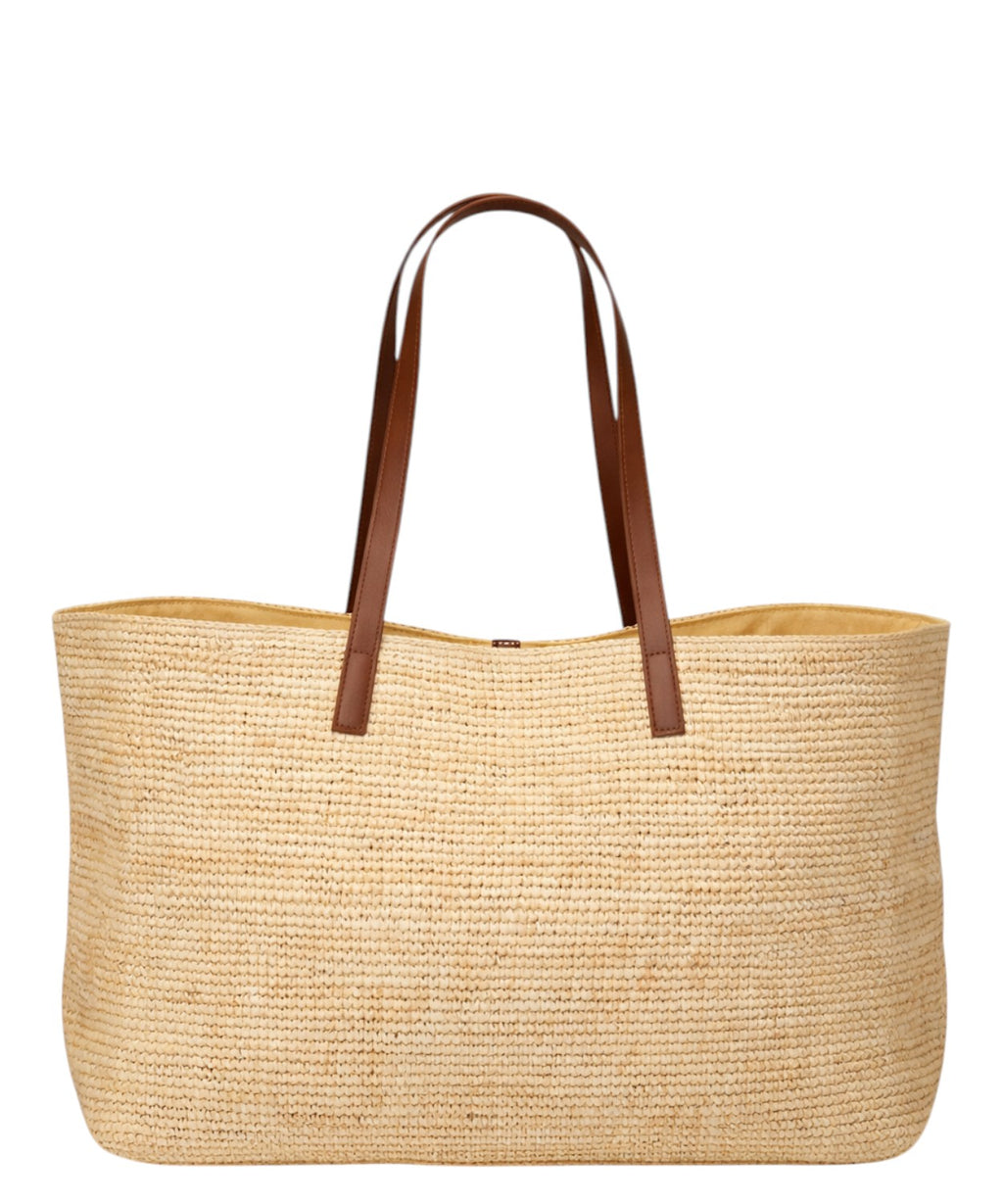 Sac femme City en raphia avec logo