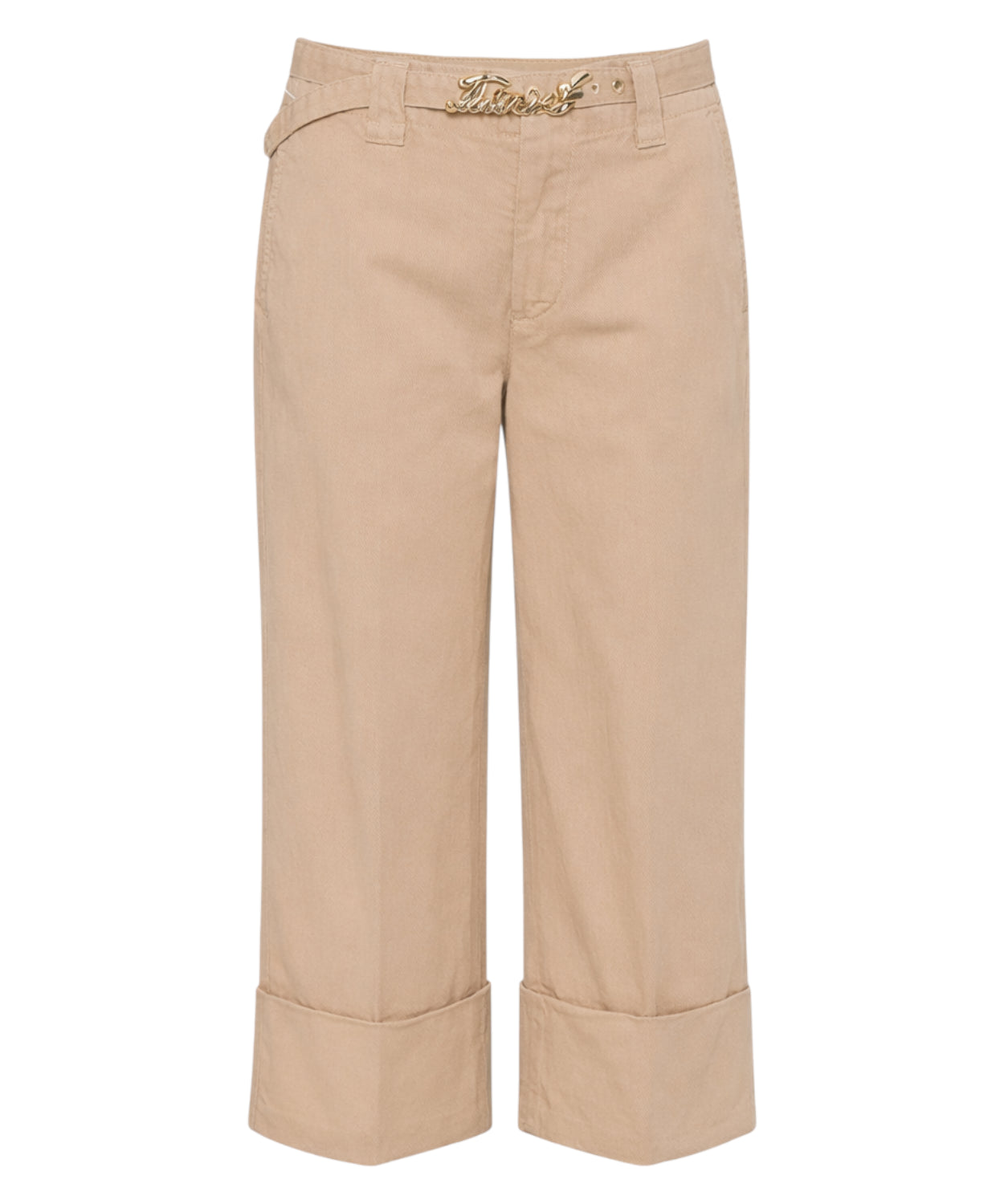 Pantaloni Twinset Ramie con Cintura Logo