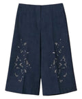 Bermuda en mélange de lin Twinset avec broderie
