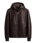 Giubbotto Pelle Uomo Gallotti con Cappuccio e Zip