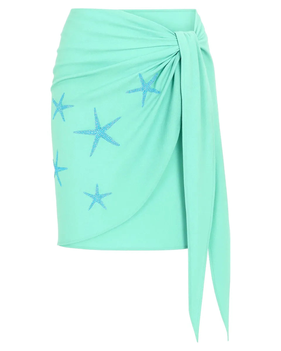 Sery pareo in georgette con decorazioni di strass-Mc2 Saint Barth-Costumi da bagno-Vittorio Citro Boutique