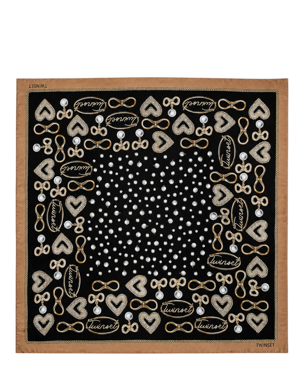 Kefiah Foulard Stampa Bijoux in Viscosa 120x120 cm