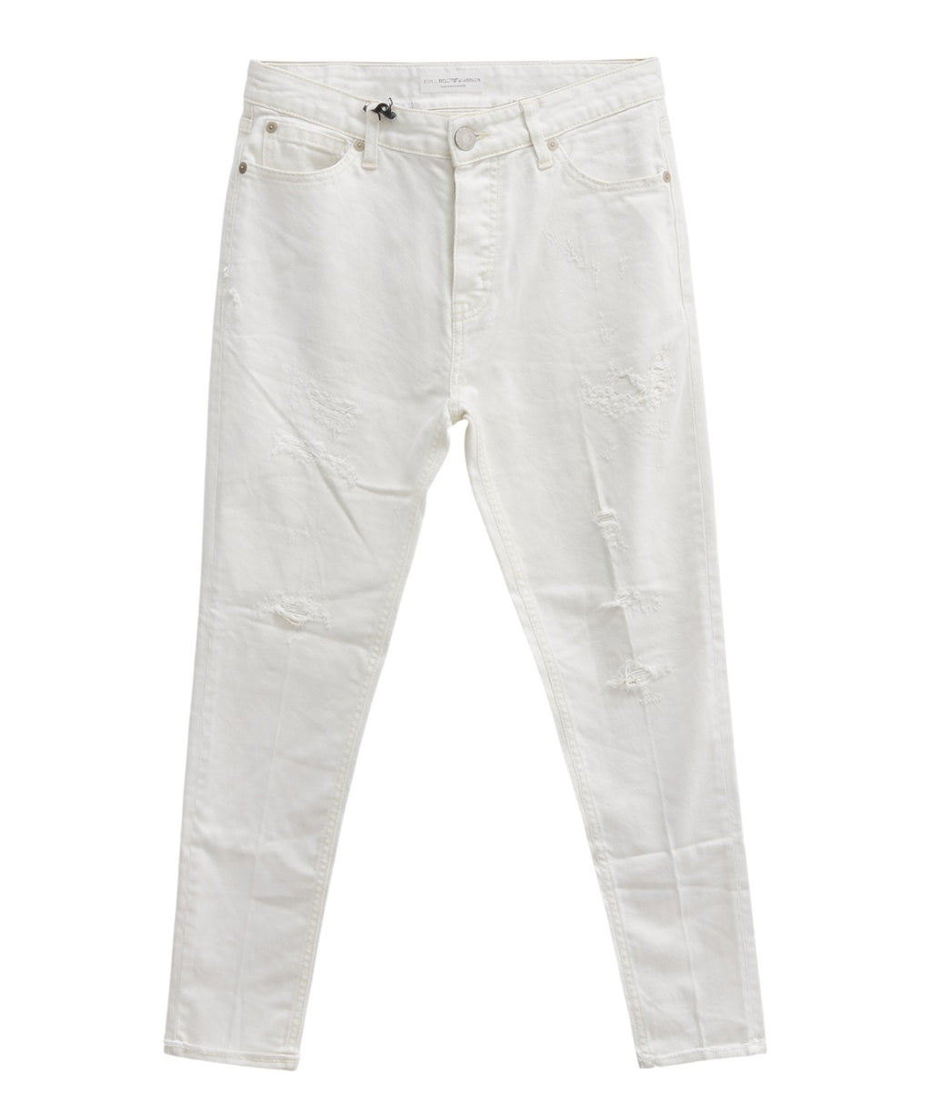 Jeans PT Torino en denim blanc destroyed coupe slim