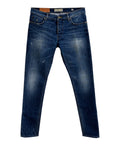 Jeans C+ Denim Bleu Slim Fit avec Effet Usé