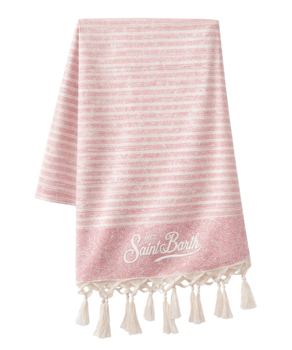 Serviette de plage MC2 Saint Barth en Lurex avec franges