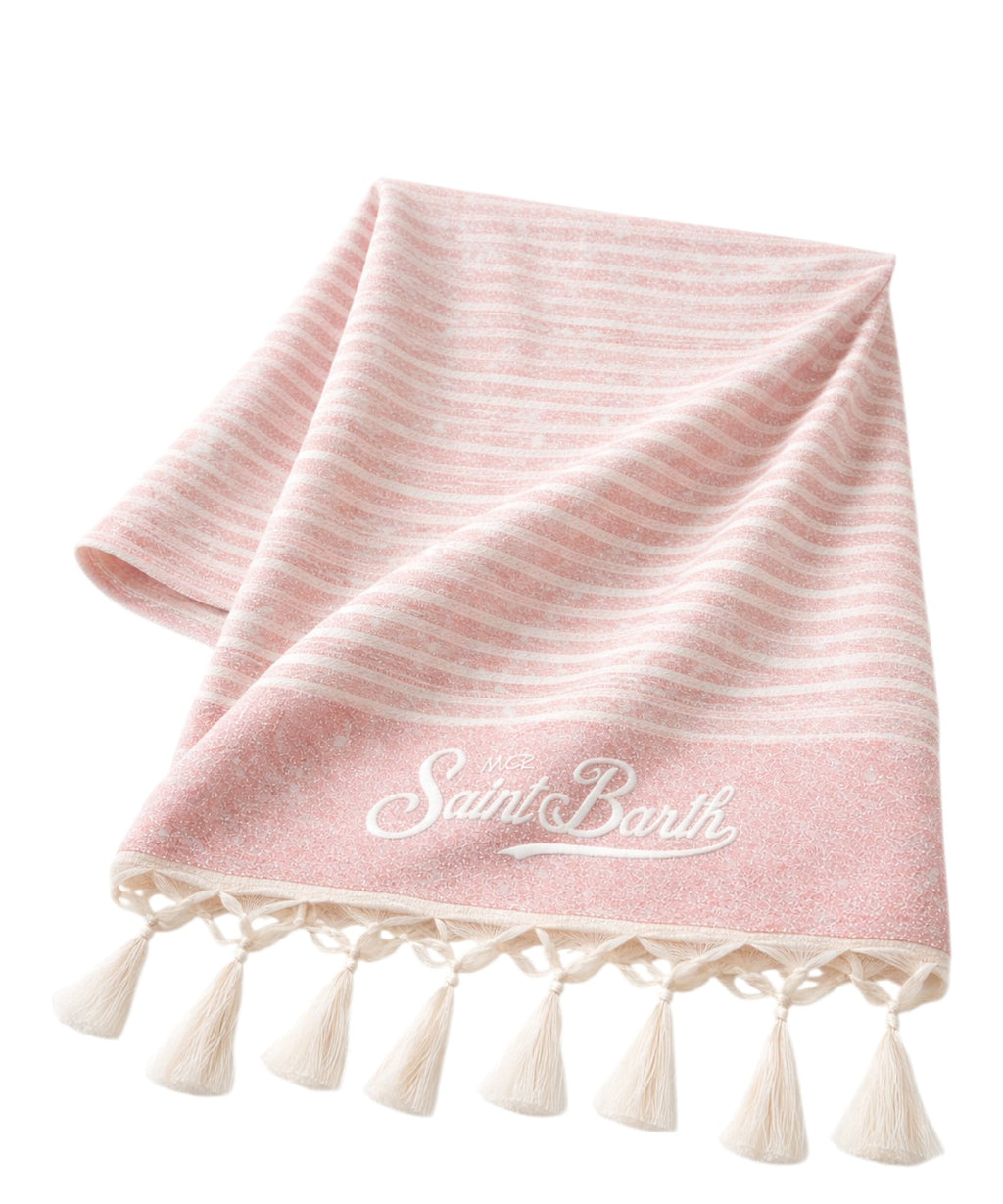 Serviette de plage MC2 Saint Barth en Lurex avec franges
