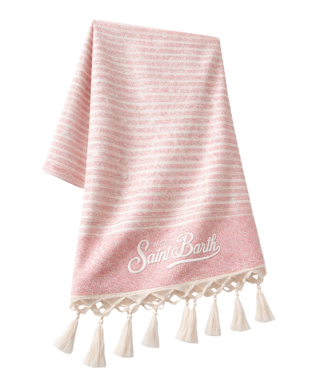 Serviette de plage MC2 Saint Barth en Lurex avec franges