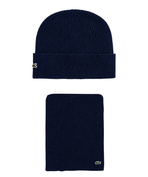 Ensemble bonnet et écharpe Lacoste en laine unie