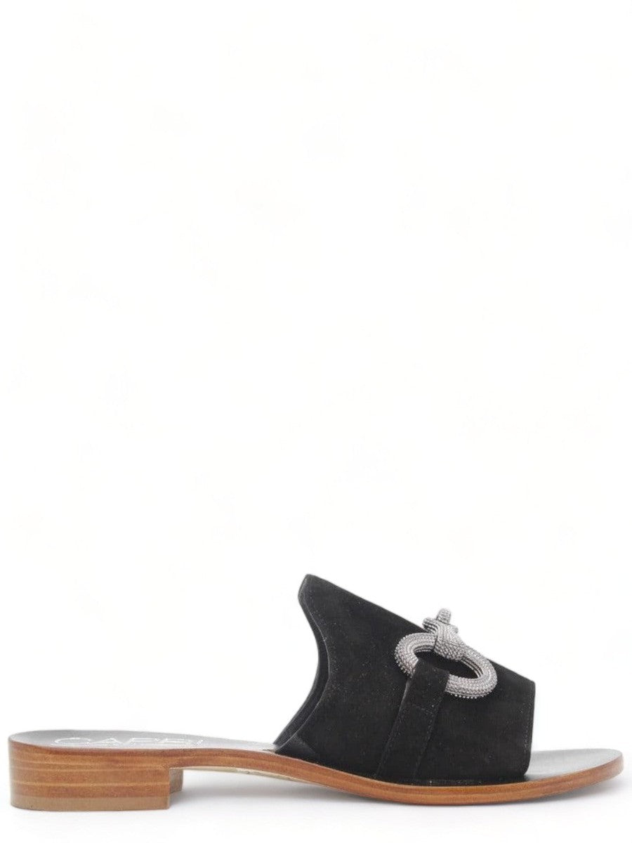 Ciabatte con applicazione catena-Ciabatte-Capri Vittorio Citro-Vittorio Citro Boutique