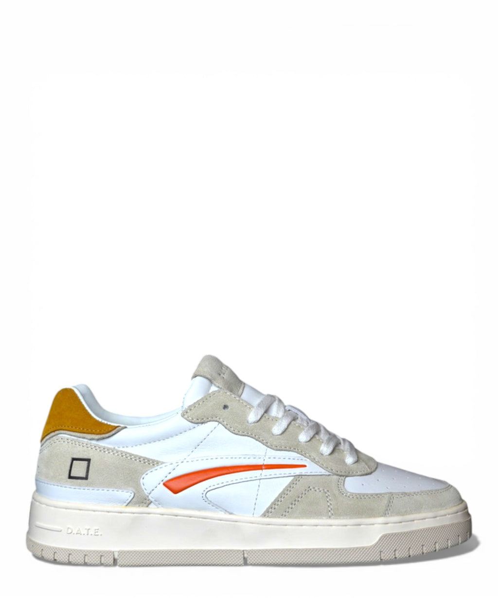 Sneakers D.A.T.E. Torneo Pure Calf Blanc Jaune