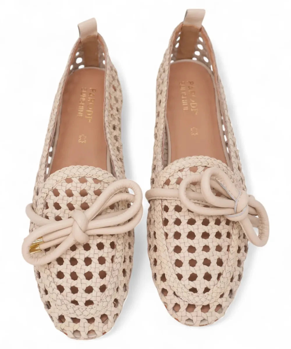 Ballerina in Pelle Intrecciata-Parodi Shoes-Mocassini-Vittorio Citro Boutique