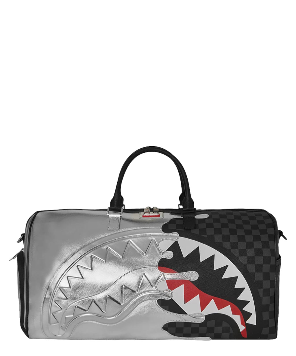 Sac de voyage Sprayground Silver Side Drip Black Check Large